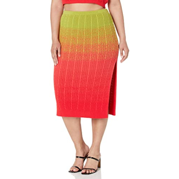 Lola Ombre Midi Skirt for Confident Plus Size Women