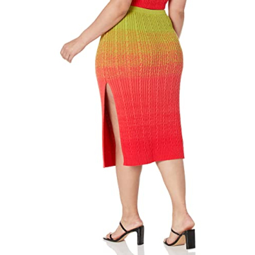 Lola Ombre Midi Skirt for Confident Plus Size Women