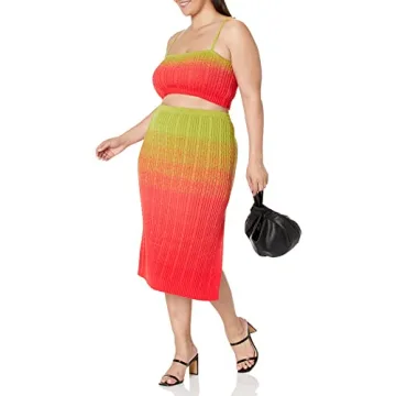 Lola Ombre Midi Skirt for Confident Plus Size Women