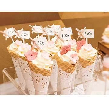 Kingrol 8-Hole Clear Ice Cream Cone Stands for Events