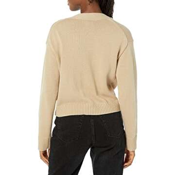 Amazon Essentials Women's Relaxed Fit V-Neck Cropped Cardigan for Cozy Style