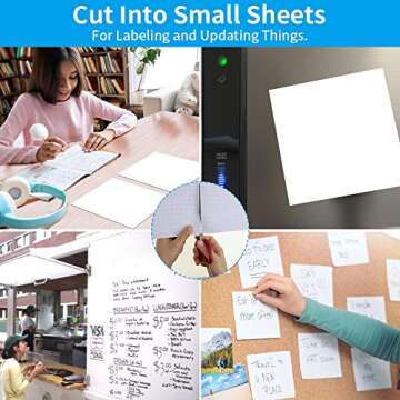 White Board Sticker, White Board Roll, White Board Paper, Dry Erase Contact Paper, Removable and Reusable, PET No Ghost White Board for Wall, Tables, Doors, Chalkboards, 17.3 x 84.3 inch-2 Rolls