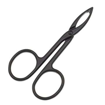 Motanar 2 Pieces Tweezers Scissor Handle Straight Tip Scissor Shaped Eyebrows Tweezers for Hair Plucker Remover Facial Hair Eyebrows Care (Silver and Black)