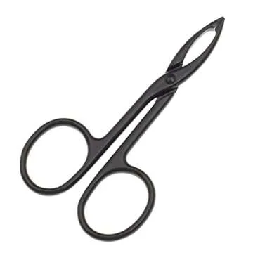 Motanar 2 Pieces Tweezers Scissor Handle Straight Tip Scissor Shaped Eyebrows Tweezers for Hair Plucker Remover Facial Hair Eyebrows Care (Silver and Black)