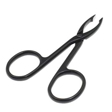 Motanar 2 Pieces Tweezers Scissor Handle Straight Tip Scissor Shaped Eyebrows Tweezers for Hair Plucker Remover Facial Hair Eyebrows Care (Silver and Black)