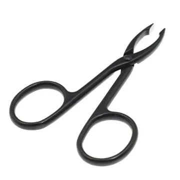 Motanar 2 Pieces Tweezers Scissor Handle Straight Tip Scissor Shaped Eyebrows Tweezers for Hair Plucker Remover Facial Hair Eyebrows Care (Silver and Black)