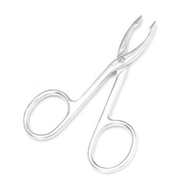 Motanar 2 Pieces Tweezers Scissor Handle Straight Tip Scissor Shaped Eyebrows Tweezers for Hair Plucker Remover Facial Hair Eyebrows Care (Silver and Black)