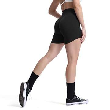 Aoxjox Workout Biker Shorts for Women Tummy Control High Waisted Athletic Hidden Scrunch Gym Running...