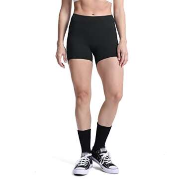 Aoxjox Workout Biker Shorts for Women Tummy Control High Waisted Athletic Hidden Scrunch Gym Running Yoga Short 4.5" (Black, Small)