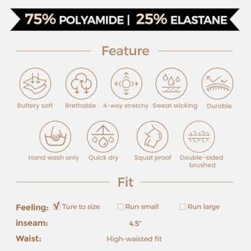 Aoxjox Workout Biker Shorts for Women Tummy Control High Waisted Athletic Hidden Scrunch Gym Running Yoga Short 4.5" (Black, Small)