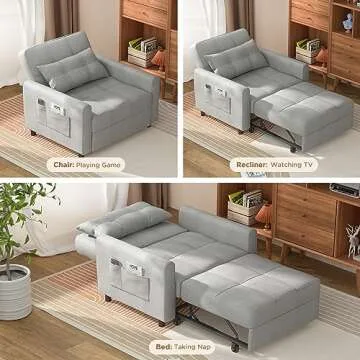 Noelse 3-in-1 Convertible Sofa Bed – Stylish Comfort