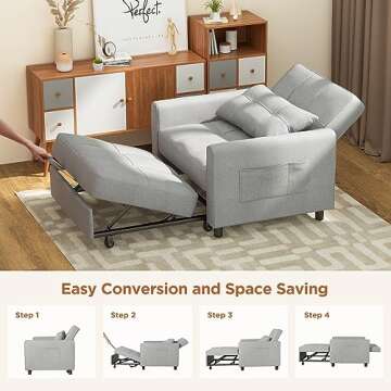 Noelse 3-in-1 Convertible Sofa Bed – Stylish Comfort