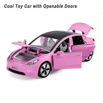 Diecast Tesla Model 3 Car for Kids 3-12 Years Old