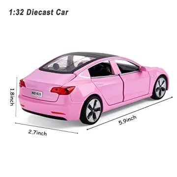 Diecast Tesla Model 3 Car for Kids 3-12 Years Old