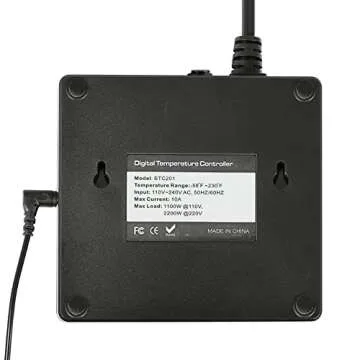 bayite Temperature Controller BTC201 Dual Pre-Wired Digital Outlet Thermostat Plug, 2 Stage Heating and Cooling Mode, 110V - 240V 10A