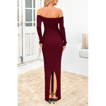 PRETTYGARDEN Women's Winter Sweater Dress Off Shoulder Bodycon