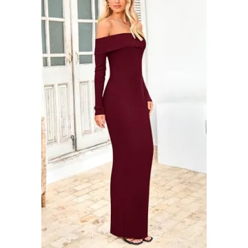 PRETTYGARDEN Women's Winter Sweater Dress Off Shoulder Bodycon