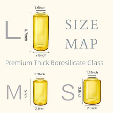 ZENS Hand Blown Amber Glass Bud Vase Set of 3