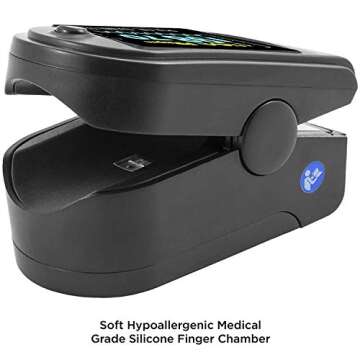 Facelake FL-350 Pulse Oximeter with Carrying Case & Batteries & Lanyard, Black