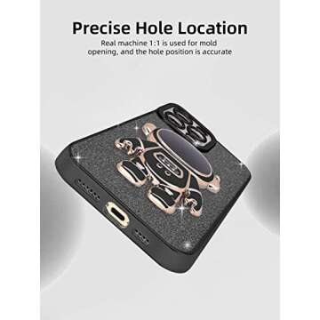 Fycyko Compatible with iPhone 11 Pro Max Case Glitter,Astronaut Stand Luxury Cute Flexible Cover Camera Protection Shockproof Phone Case Women Girly for iPhone 11 Pro Max 6.5''-Black