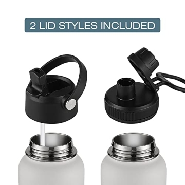 Funkrin Insulated 32oz Water Bottle with Dual Lids