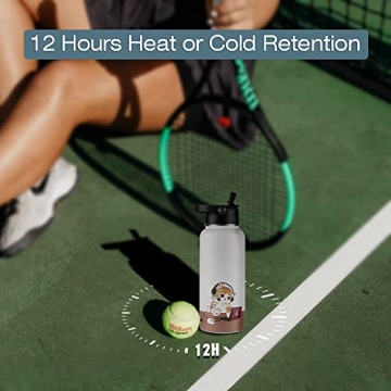 Funkrin Insulated 32oz Water Bottle with Dual Lids