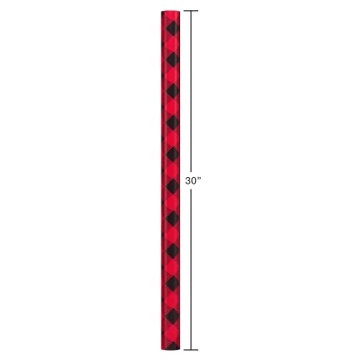 Red Black Christmas Wrapping Paper Set with Bows and Tags