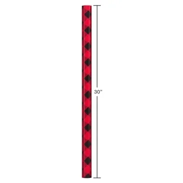 Red Black Christmas Wrapping Paper Set with Bows and Tags
