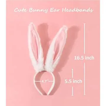 Adorable Bunny Ear Headbands for Every Occasion - Soft Fluffy Ears for Parties