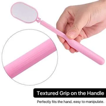 Pretty memory Lash Mirror, 270 Degree Free Rotation Lash Extension Supplies, Lightweight Makeup Mirror for Eyelash Extensions Supplies (Pink)