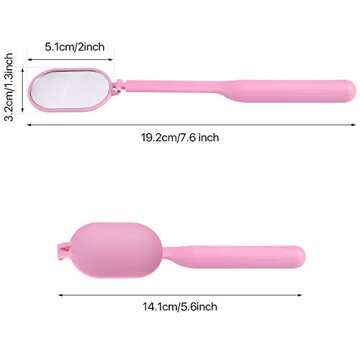 Pretty memory Lash Mirror, 270 Degree Free Rotation Lash Extension Supplies, Lightweight Makeup Mirror for Eyelash Extensions Supplies (Pink)