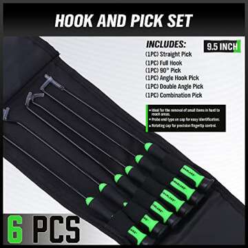 SWANLAKE 6-Piece Pick and Hook Set for Precision Tasks