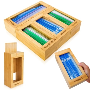 mHomeBilt Bamboo Bag Storage Organizer for Kitchen Drawers