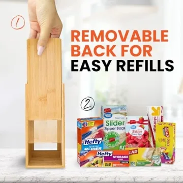 mHomeBilt Bamboo Bag Storage Organizer for Kitchen Drawers