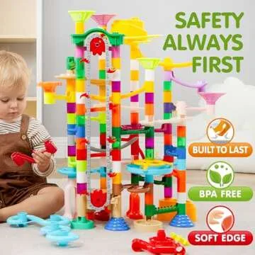 JOYIN 236Pcs Glowing Marble Run with Elevator - Fun STEM Toy