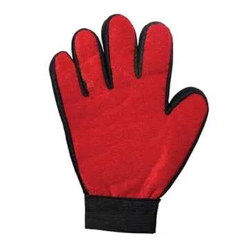 True Touch Five Finger Deshedding Glove- Premium Version, Gentle Grooming Glove Great Cats & Dogs with Long or Short Fur- Includes 1 Authentic Right-Hand Glove & 1 Lint Roller