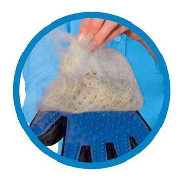 True Touch Five Finger Deshedding Glove- Premium Version, Gentle Grooming Glove Great Cats & Dogs with Long or Short Fur- Includes 1 Authentic Right-Hand Glove & 1 Lint Roller