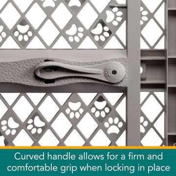 MYPET North States Paws Portable Pet Gate: 26-40" Wide. Pressure Mount. No Tools Needed. Made in USA. Dog Gate 23" Tall, Expandable, Durable Dog Gates for Doorways, Fieldstone Gray