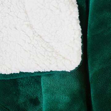 SOCHOW Sherpa Fleece Throw Blanket, Double-Sided Super Soft Luxurious Plush Blanket Twin Size 60 inchx80 inch, Green
