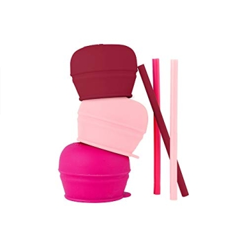 Boon Snug Silicone Sippy Cup Lids and Straws - Perfectly Fit Any Toddler Cup