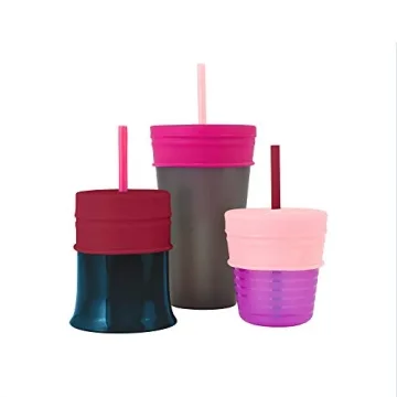 Boon Snug Silicone Sippy Cup Lids and Straws Set for Kids