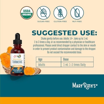 MaryRuth Organics Turmeric Curcumin Drops for Wellness