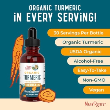 MaryRuth Organics Turmeric Curcumin Drops for Wellness