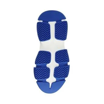 Steve Madden Women's Possession Sneaker, White/Blue, 8