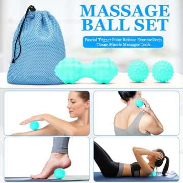 THYWD Yoga Wheel 12 in 1 Set with Back Cracker Roller for Pain Relief & Deep Tissue Massage Yoga Blocks 2 Pack with Yoga Ring, Yoga Accessory for Stretching Equipment, Yoga Starter Kit for Beginner