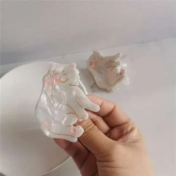 Stylish White Cat Claw Clips for Women | Durable & Chic