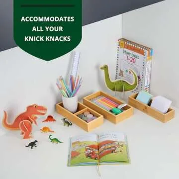 Luxury Bamboo Drawer Organizer Set for Home and Office