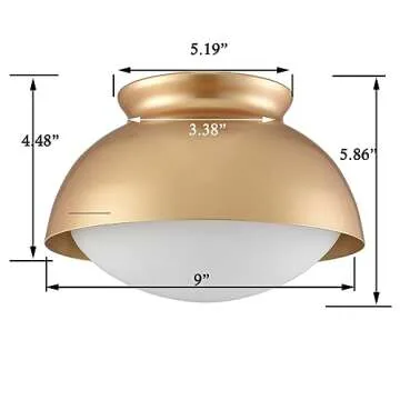 Moose Gold Semi Flush Mount Ceiling Light for Vintage Elegance