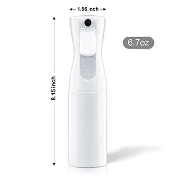 Hair Spray Bottle wFine Mist Sprayer Bottle for Hair Styling, Ironing, Cleaning, Misting, Plants, Garden and Skin Care (6.7 Ounce) ddd