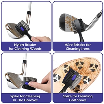THIODOON Golf Club Brushes with Retractable Groove Cleaner